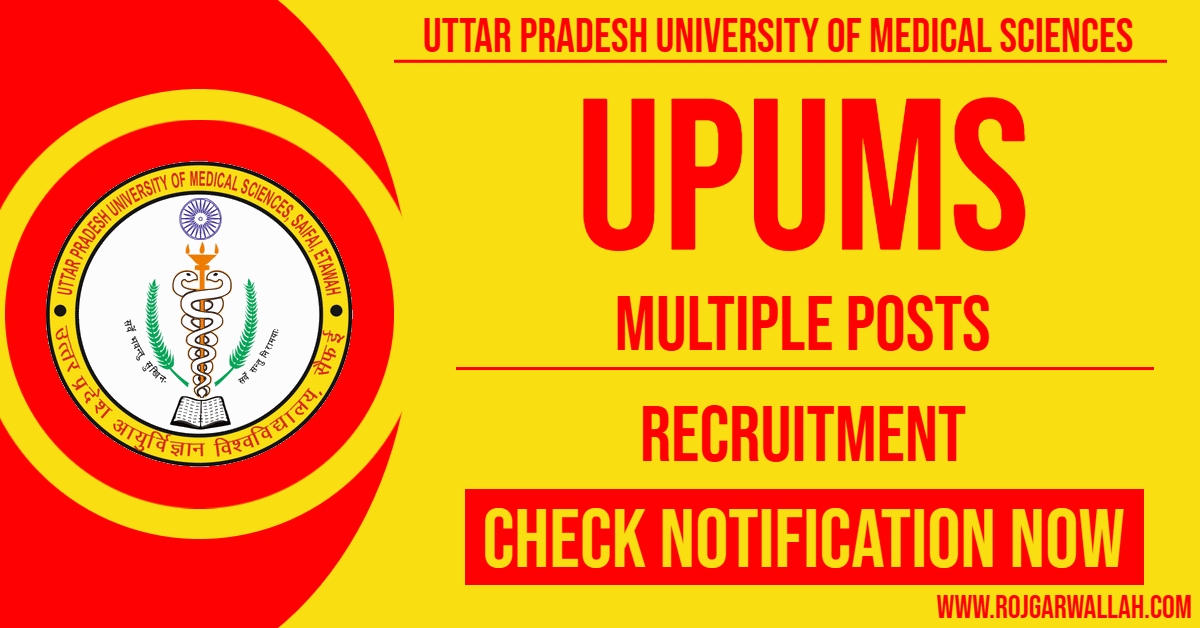 UPUMS Etawah Multiple Posts Online Form 2024 | Last Date : 24/08/2024