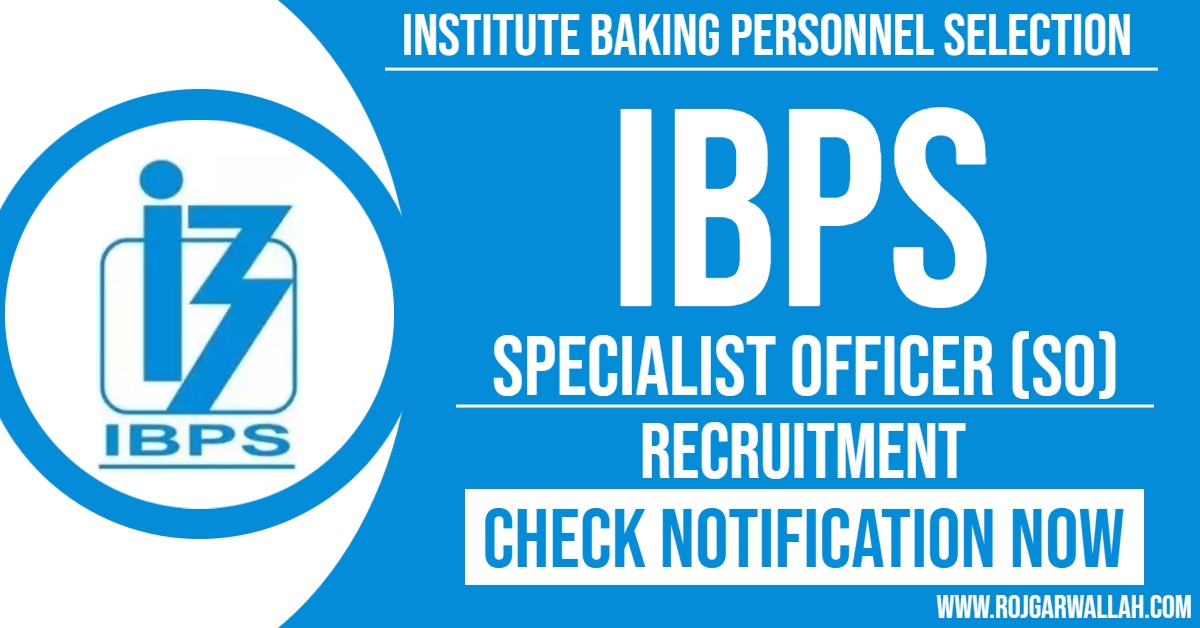 IBPS Specialist SO 14th Online Form 2024 Last Date : 21/08/2024