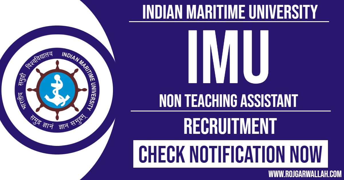 Indian Maritime University IMU Assistant Online Form 2024 | Last Date : 30/08/2024