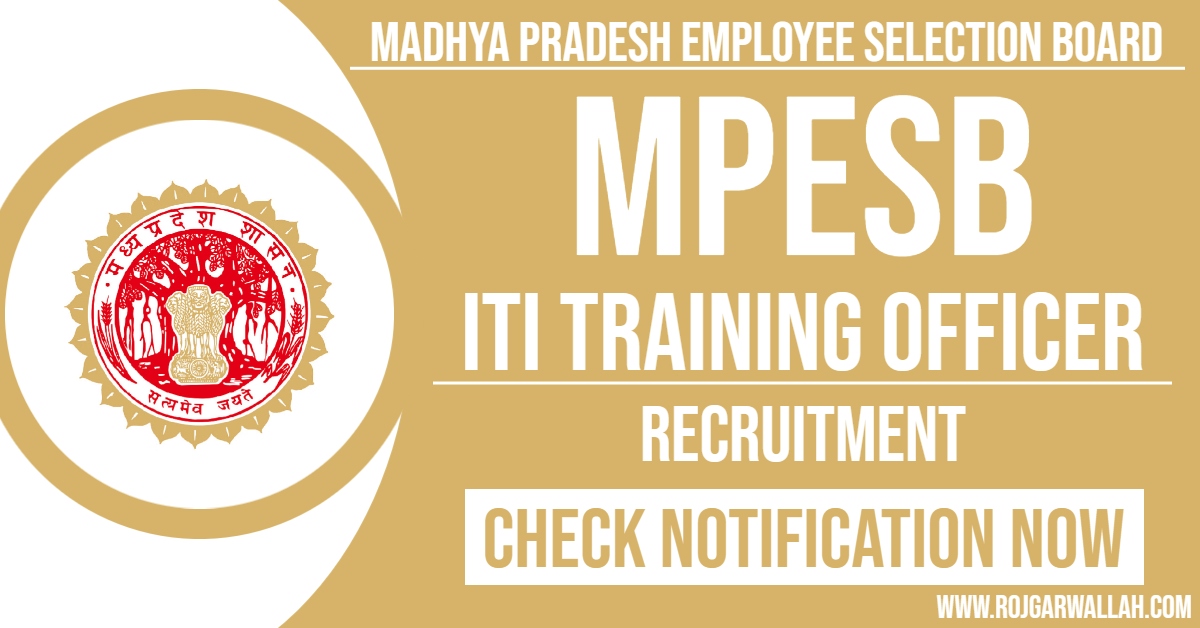 MPESB ITI Training Officer Form 2024 | Last Date : 23/08/2024